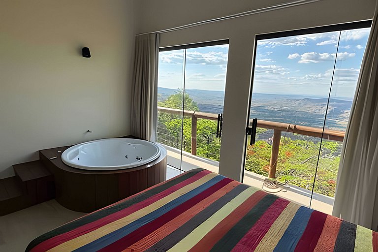 Vista que seduz: lareira, hidro e BalanCéu