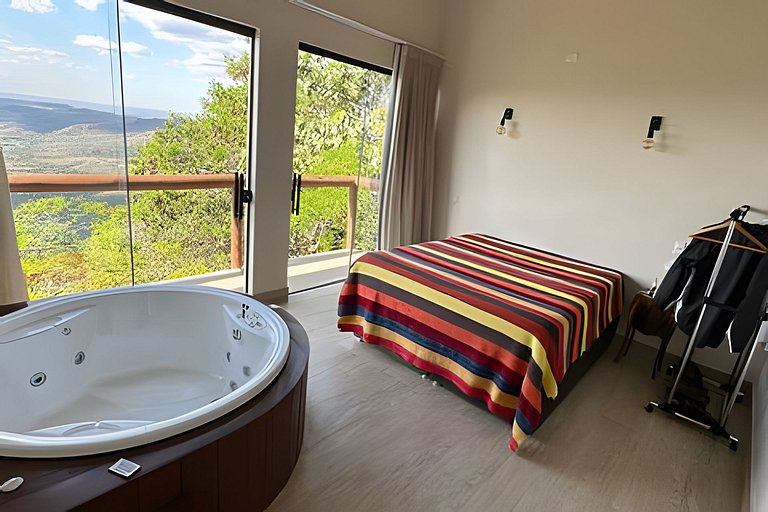 Vista que seduz: lareira, hidro e BalanCéu